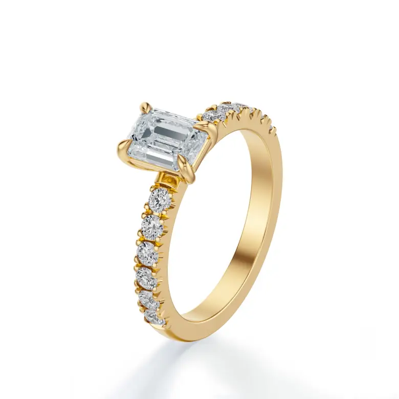 Pierścionek z diamentem szlif szmaragdowy SBPZ_061